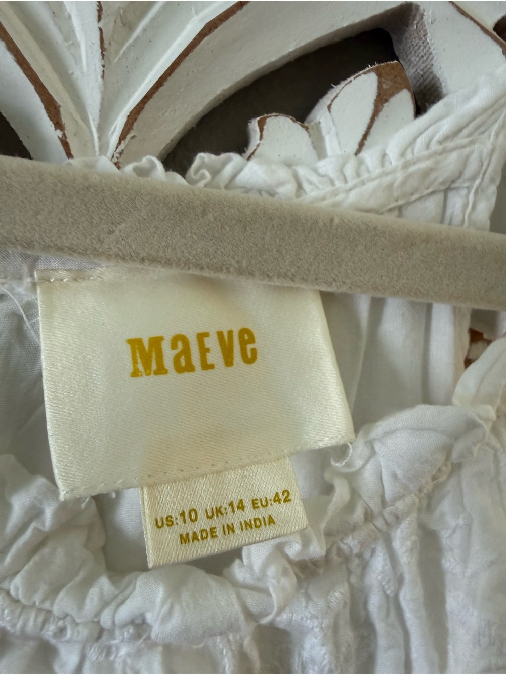 Maeve Anthropologie Tiered White Eyelet Midi Dress, Bridal, Bachelorette size 10 - Picture 8 of 11